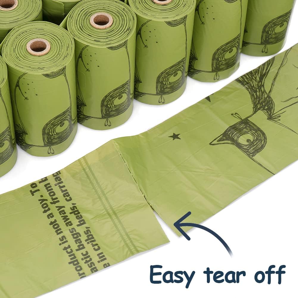 Ley’s Dog Poop Bags 135 Count (9 Rolls), Unscented Extra Thick Dog Waste Bags, 100% Leak Proof & Tear Resistant Doggie Bags with Dispenser, Refill Rolls for Small Medium Large Dogs