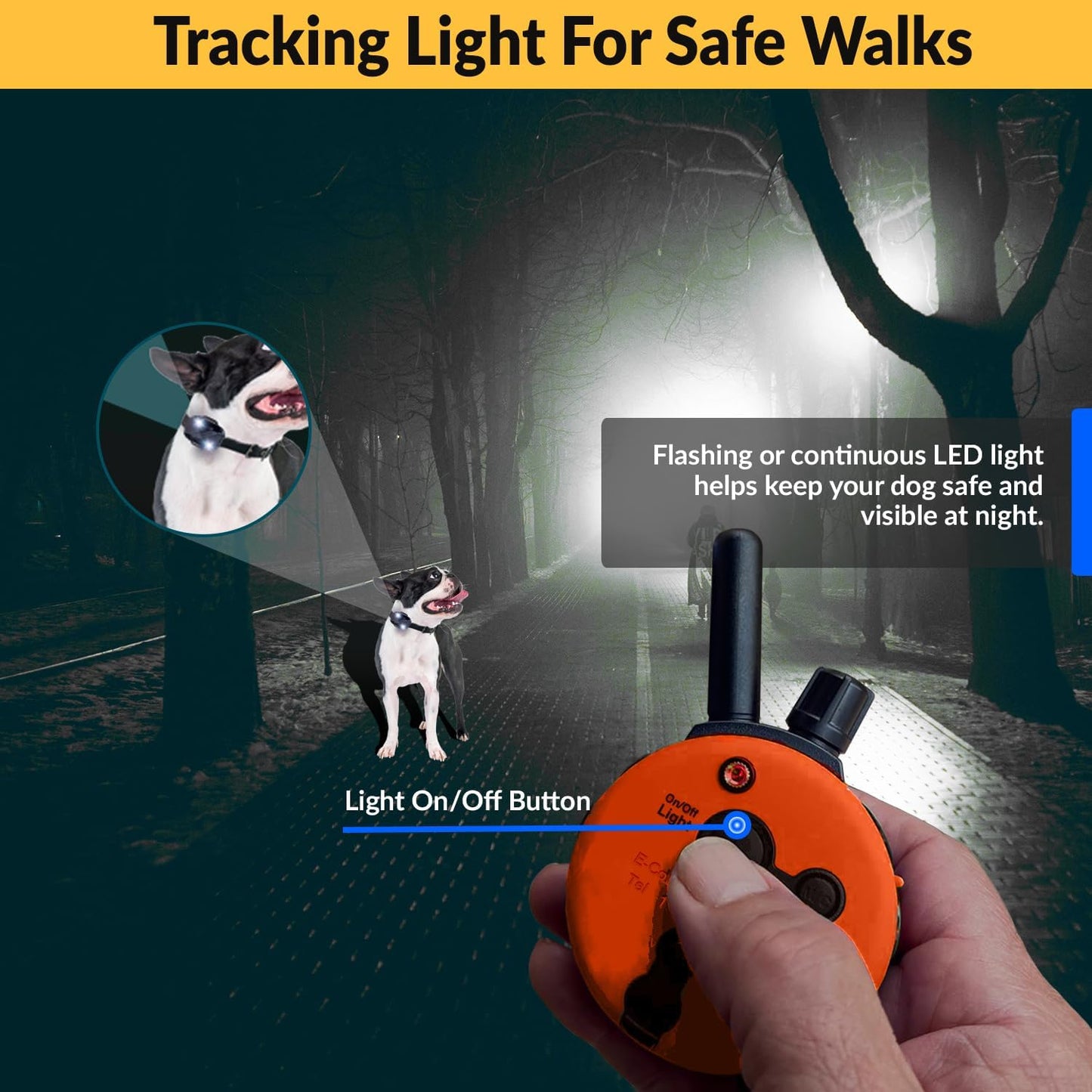 E-Collar Educator Upland Dog Training Collar, Orange, 2 Med/Large Dogs | 100 Levels of Safe Stimulation, 1 Mile Range, Waterproof & Rechargeable, Night Light, Includes Premium Finger Clicker