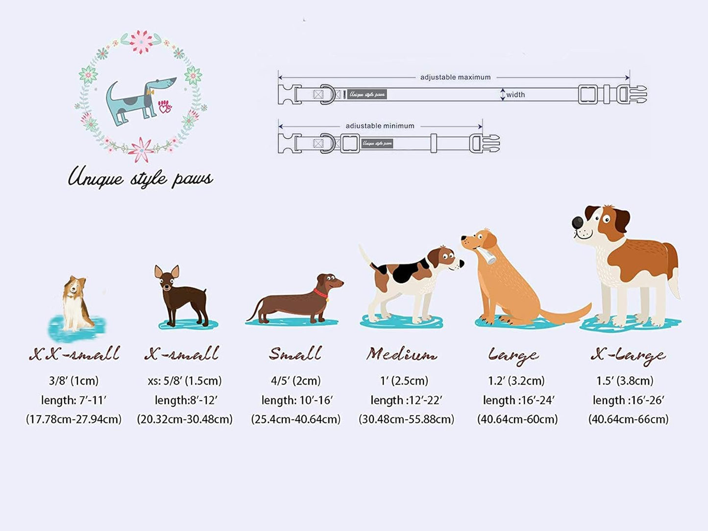 Unique style paws Cotton Dog Collar with Bow Puppy Collar with Black White Round Dot for Small Medium Large Boys Girls Dogs
