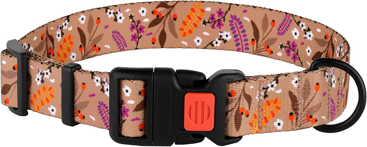 CollarDirect Floral Dog Collar Nylon Pattern Flower Print Adjustable Pet Collars for Dogs Small Medium Large Puppy
