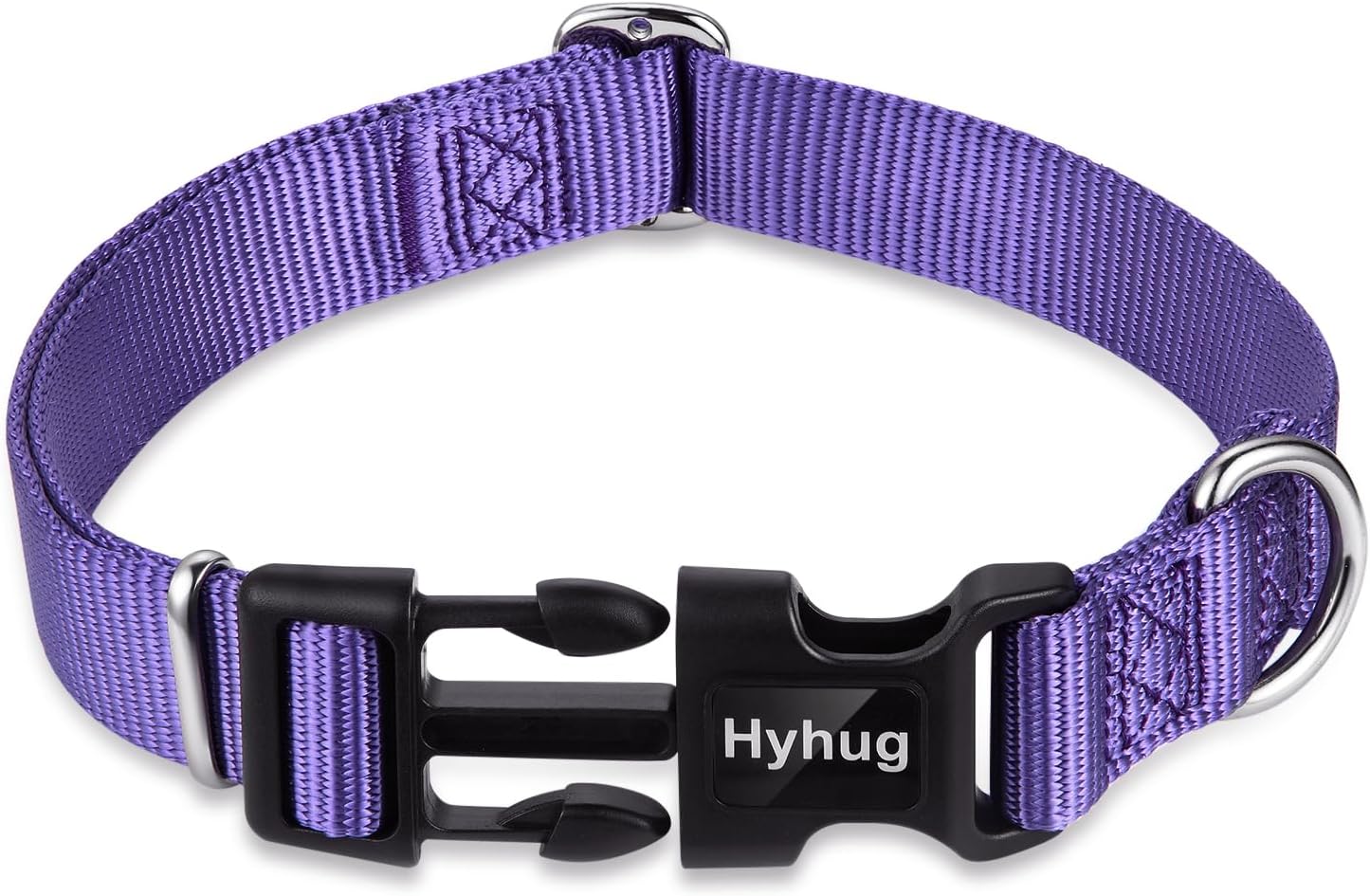 Hyhug Medium Dog Collar:Heavy-Duty Quick-Release Nylon Buckle, Adjustable & Durable, Cute Dog Collar (Medium, Ultra Violet)