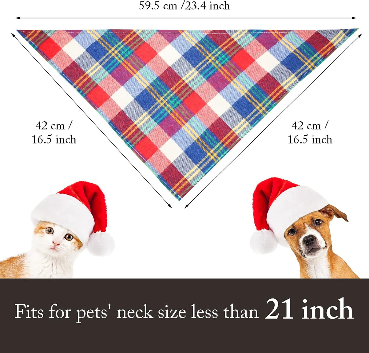 Syhood 12 Piece Dog Bandanas Plaid Pet Bandanas Scarf Triangle Bibs Kerchief Washable Reversible Adjustable Pet Costume Accessories for Small Large Dogs and Cats(Lattice Graphic)