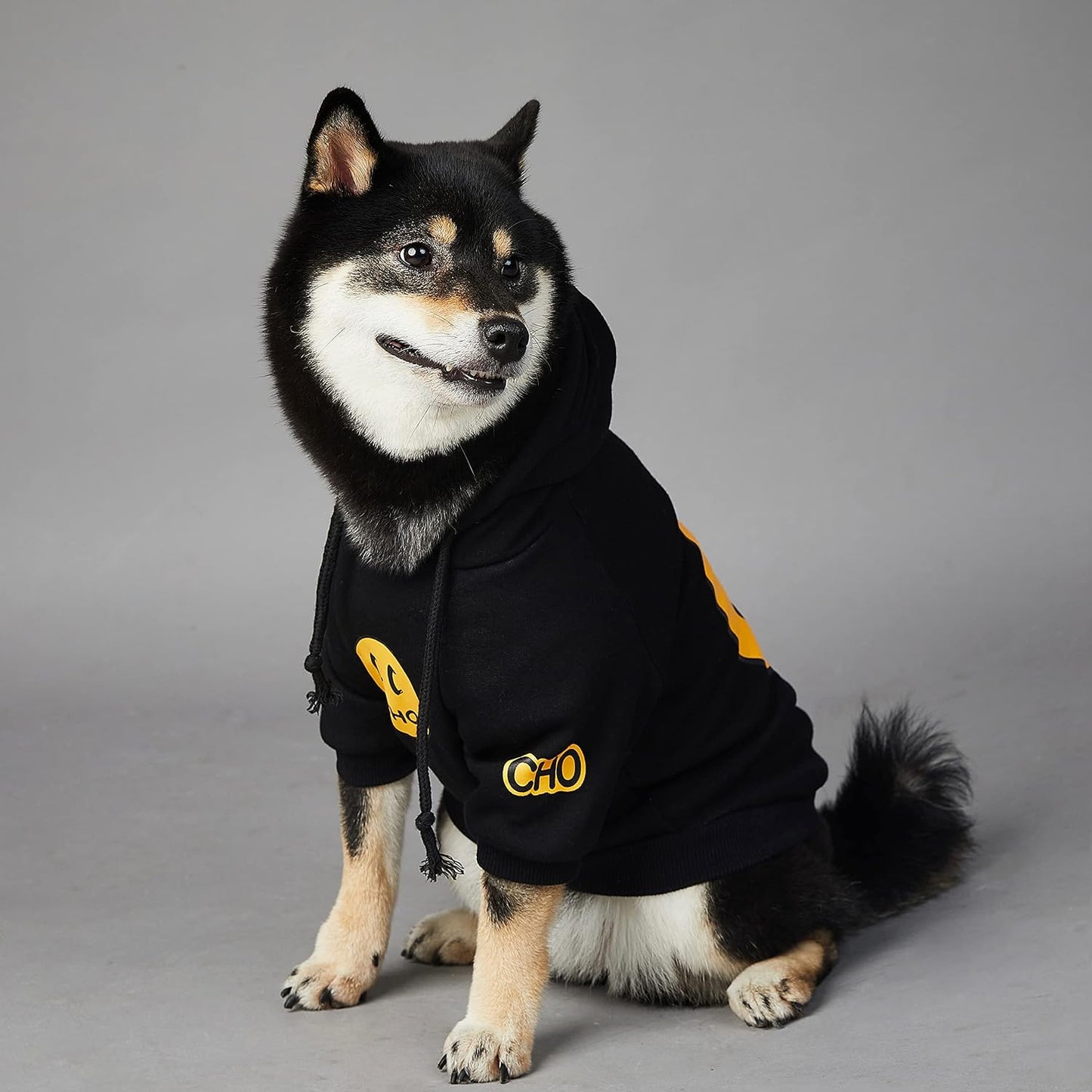 ChoChoCho Smiley Dog Hoodie Stylish Dog Clothes Smiley Face Sweater Cotton Sweatshirt Fashion Outfit for Dogs Cats Puppy Small Medium Large (2XL, Black)