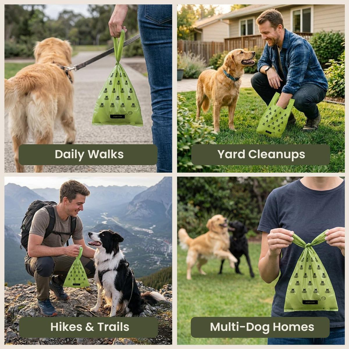 Pogi’s Dog Poop Bags with Handles – Extra-Thick, Leak-Proof, Large, Fresh Scent, 900-Count