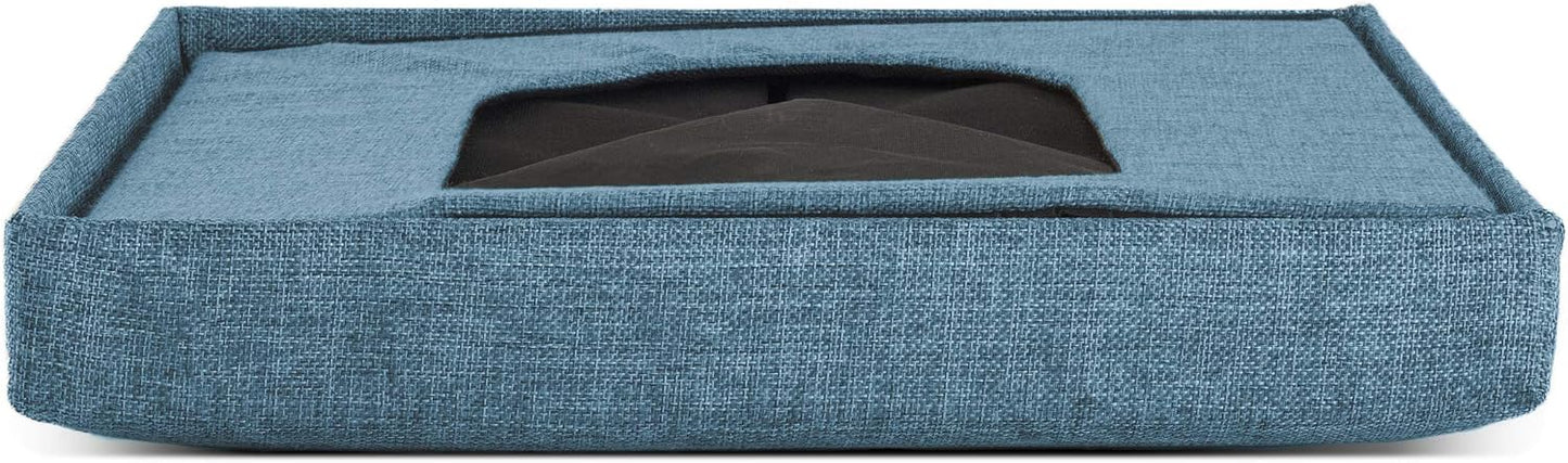 Furhaven Pet House for Cats, Kittens, and Small Dogs - Ottoman Footstool Dog House and Storage, Felt Cubby Cat Bed House, and More