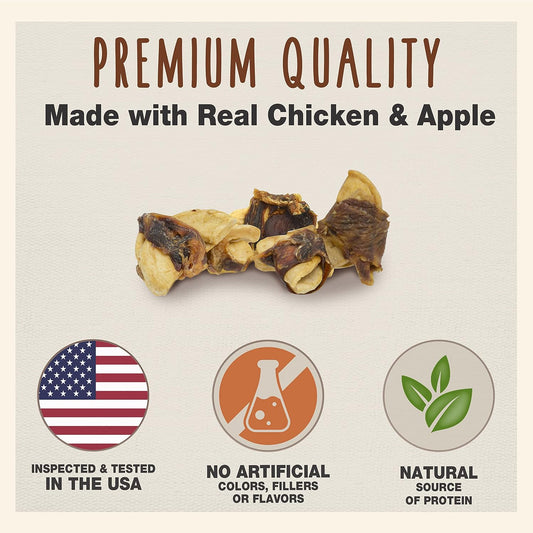Cadet Gourmet Apple & Chicken Dog Treats Wraps - Healthy & Natural Chicken & Apple Dog Training Treats for Small & Large Breeds - Inspected & Tested in USA (28 oz.)