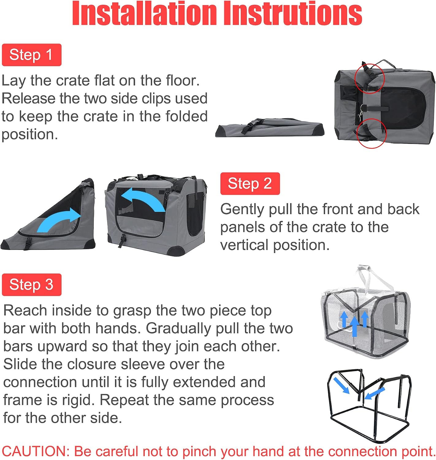 Large pet Carrier 32"x23"x23" Soft-Sided Portable Pet Crate for Car Traveling with Collapsible Bowl