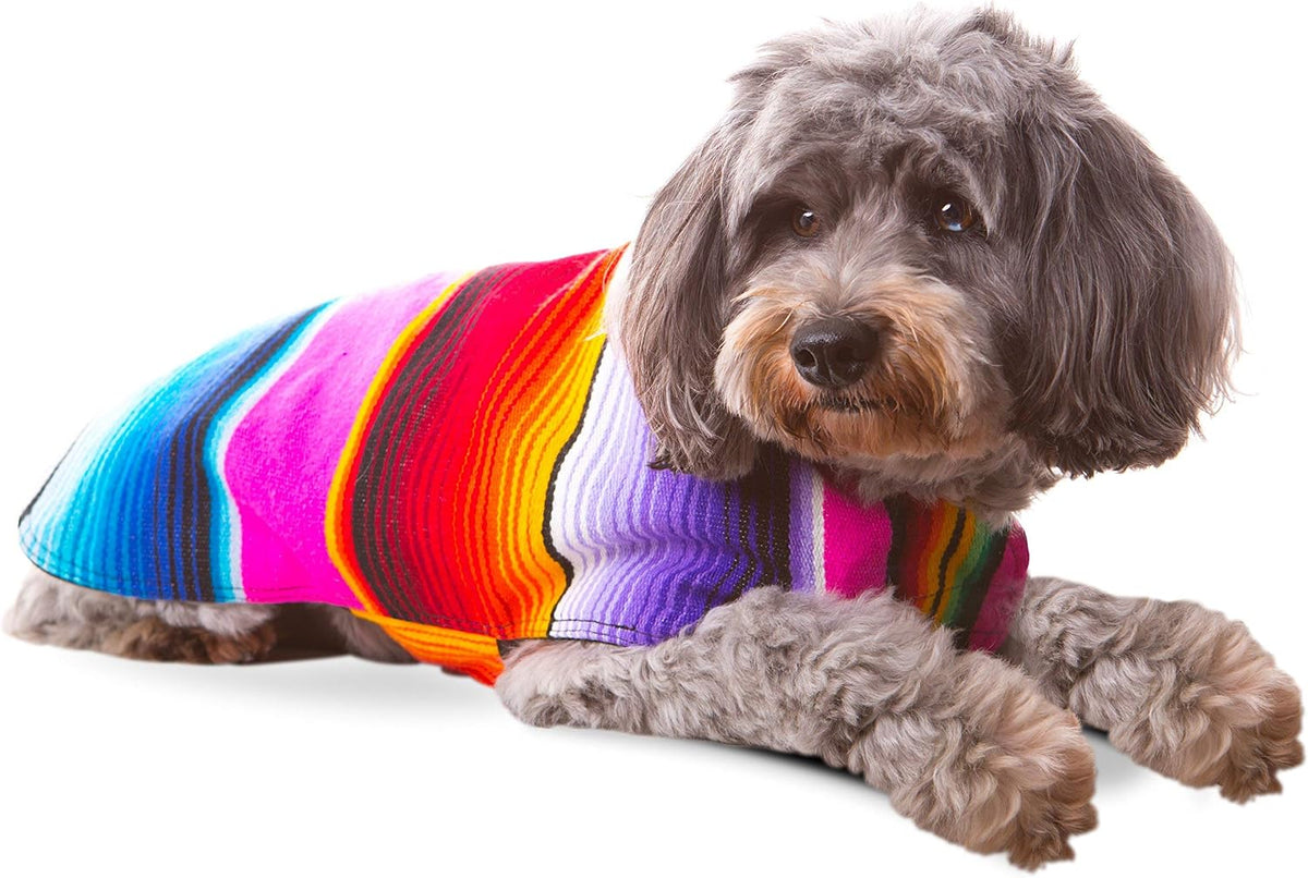 Dog Clothes - Handmade Dog Poncho from Authentic Mexican Blanket by Baja Ponchos (Pink, Large)