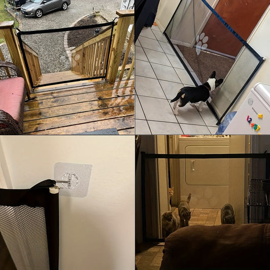 Portable Mesh Pet Safety Gate for Dogs and Cats – Easy No-Drill Installation