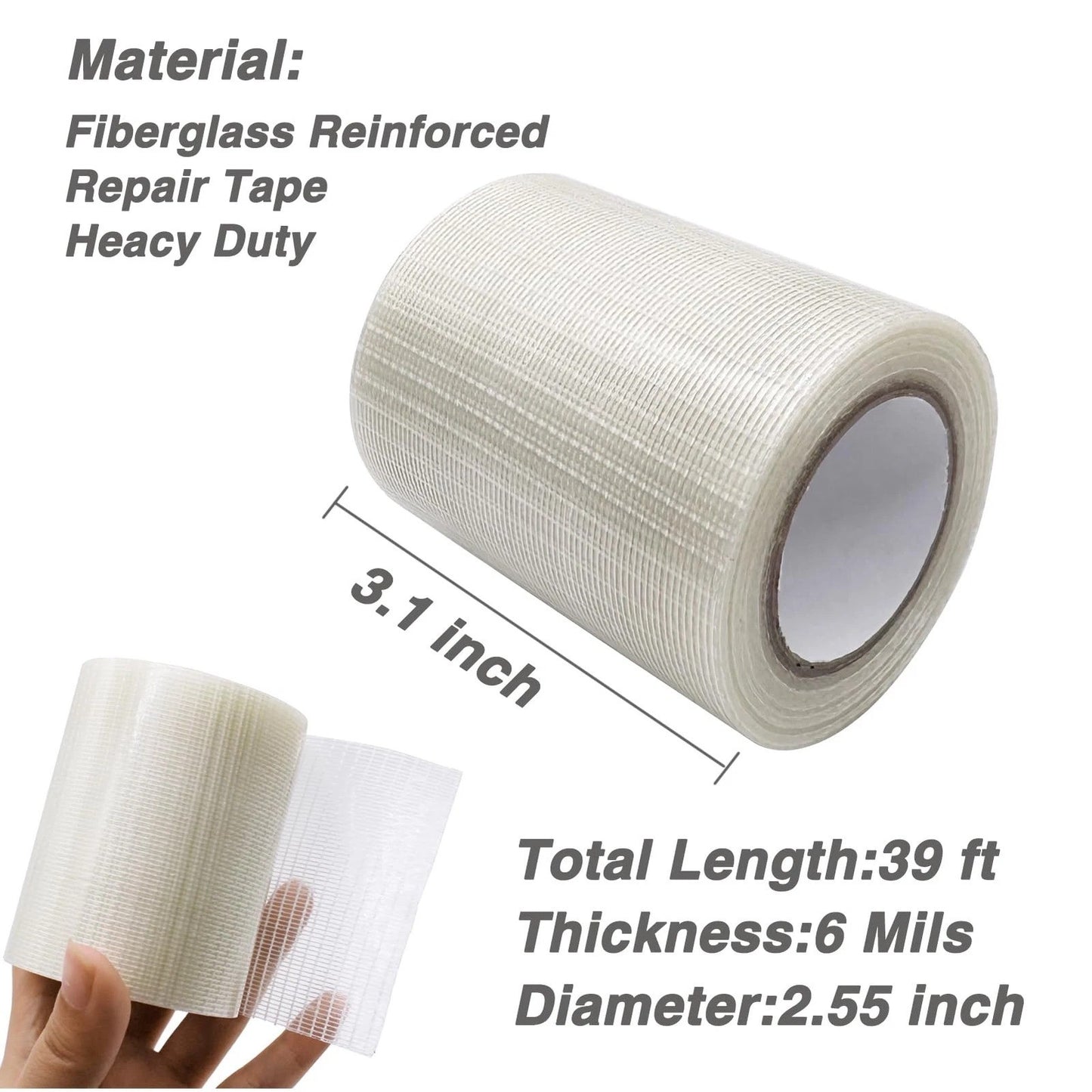 RV Awning Repair Tape, 39ft Waterproof Repair Tape for Canvas, Tent Repair