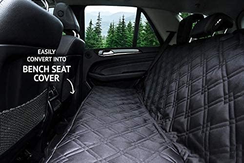 Bulldogology Dog Car Seat Cover For Back Seat - Waterproof Dog Car Seat Cover SUV - Car Seat Cover for Dogs - Back Seat Protector for Dog - Dog Hammock for Car, Dog Seat Cover For Truck (Large, Black)