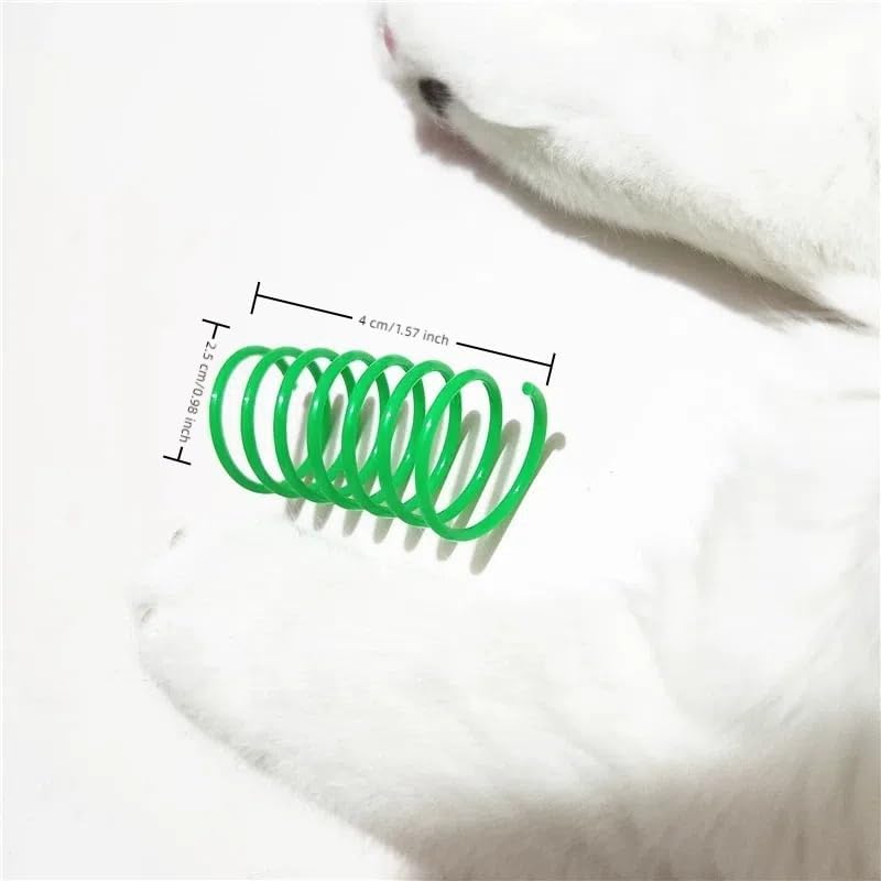 Cat Spring Toys - 5 Color Bundle | Durable Plastic Interactive Toy for Indoor Kittens to Hunt, Bite, Self-Play(10Pcs)