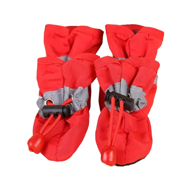 4pcs/set Waterproof Pet Dog Shoes Anti-slip Rain Boots Footwear for Small Cats Dogs Puppy Dog Pet Booties Pet Paw Accessories