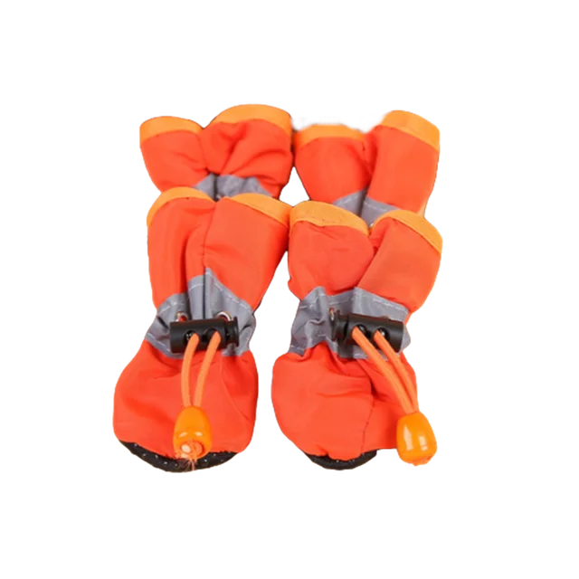 4pcs/set Waterproof Pet Dog Shoes Anti-slip Rain Boots Footwear for Small Cats Dogs Puppy Dog Pet Booties Pet Paw Accessories