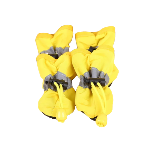 4pcs/set Waterproof Pet Dog Shoes Anti-slip Rain Boots Footwear for Small Cats Dogs Puppy Dog Pet Booties Pet Paw Accessories