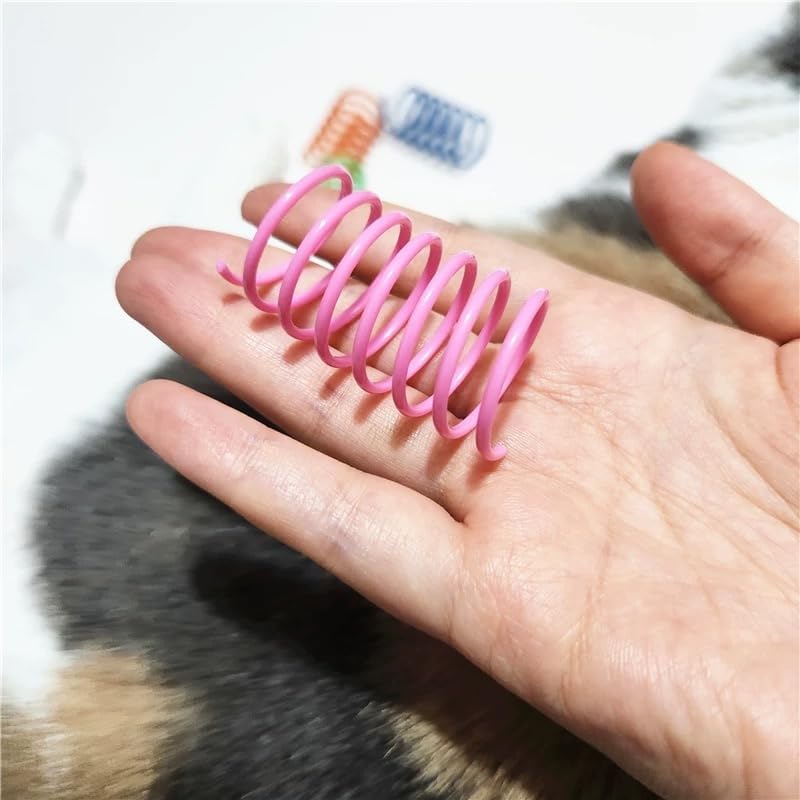 Cat Spring Toys - 5 Color Bundle | Durable Plastic Interactive Toy for Indoor Kittens to Hunt, Bite, Self-Play(10Pcs)