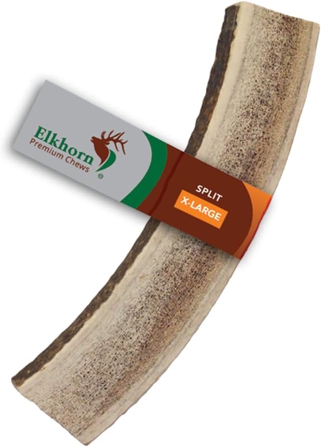 Elkhorn Premium Chews – Elk Antlers for Dogs, X Large (6-10") Split, 1 Pack, All Natural Dog Chew for X Large Dogs, Premium Naturally Shed Antler Bone for Aggressive Chewers, Sourced in the USA