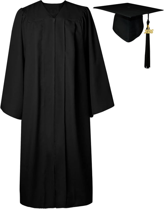 GraduatePro Matte Graduation Cap and Gown Class of 2026 Set Bulk with Tassel for High School & College 12 Colors