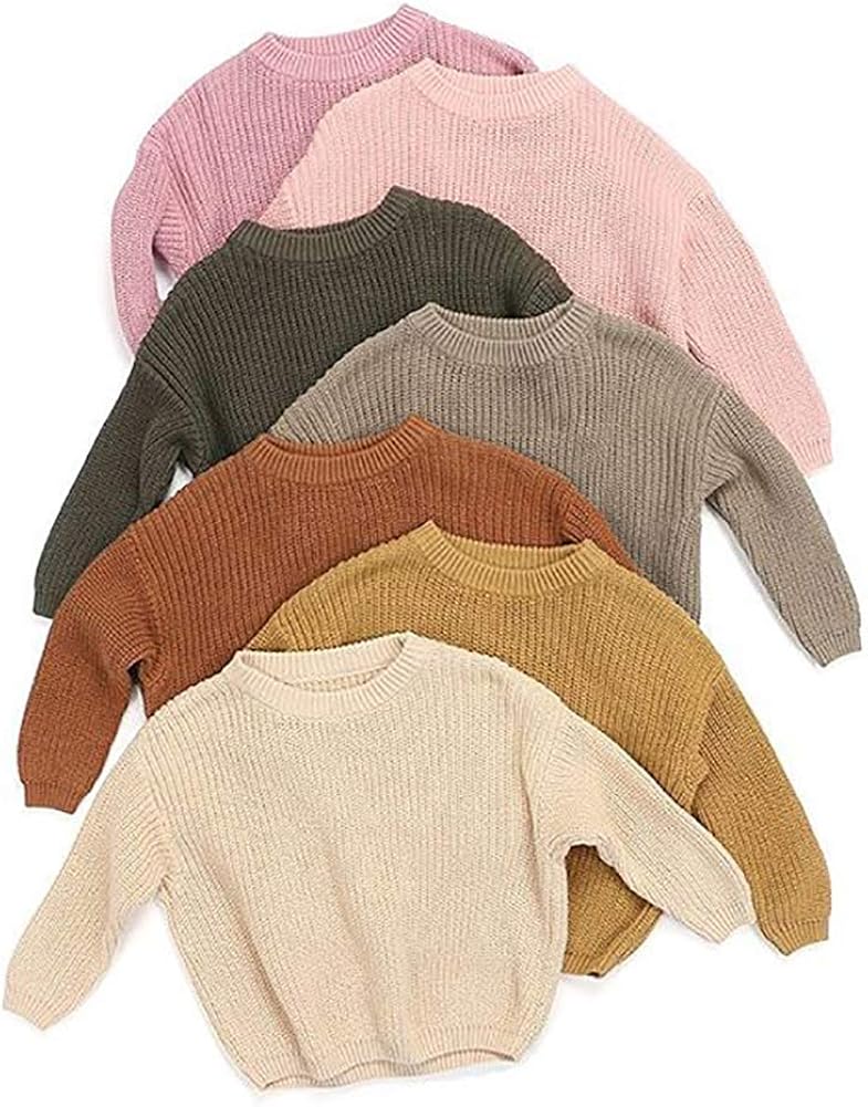 Afunbaby Baby Girl Boy Knit Sweater Blouse Pullover Sweatshirt Warm Crewneck Long Sleeve Tops for Infant Toddler