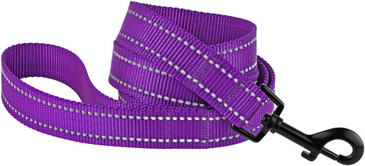 CollarDirect Dog Leash Durable Pet Leash for Walking Training Running for Small, Medium and Large (Reflective, Purple, L)