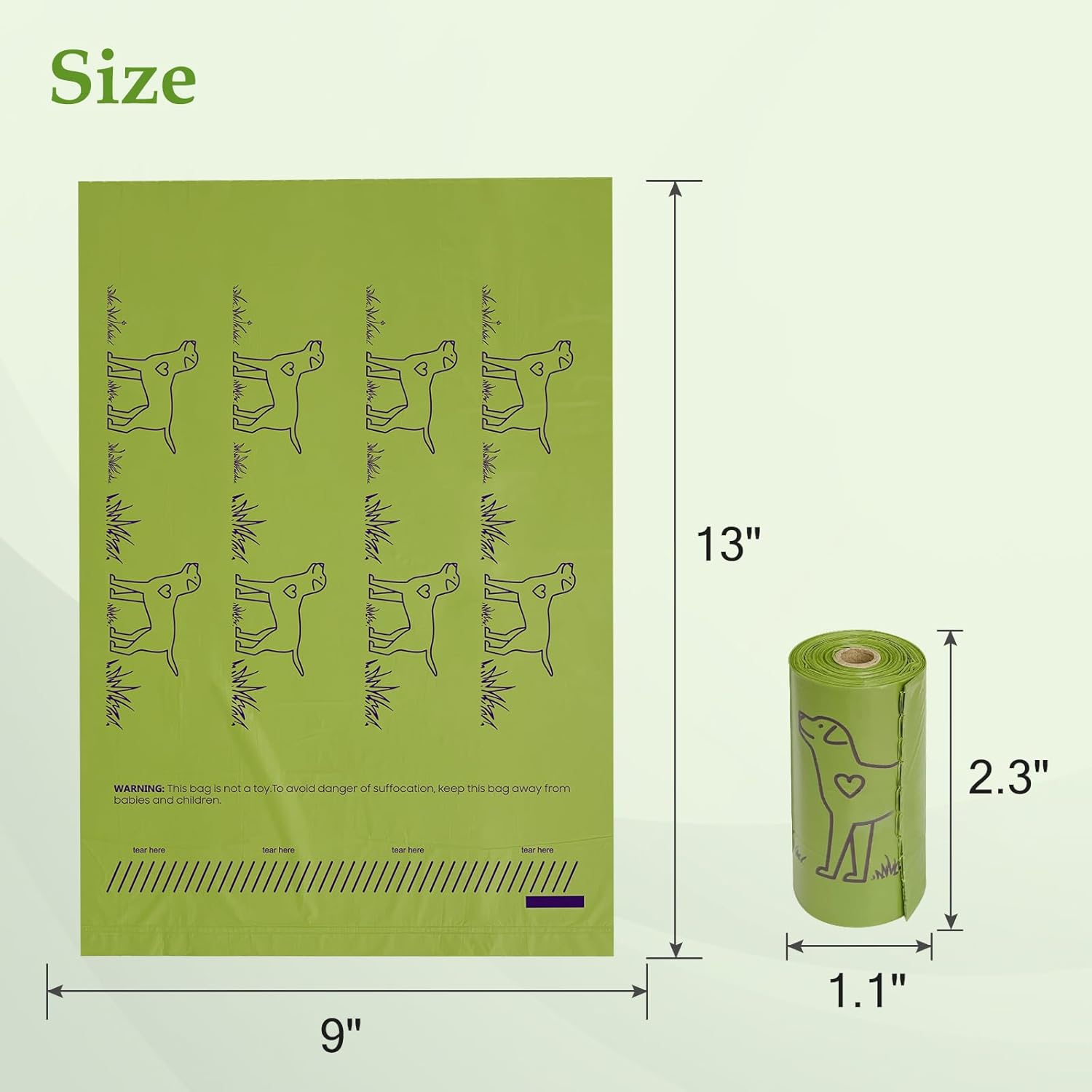 240 Count Lavender Scented 13” x 9” Dog Poop Bags Rolls, Leakproof Strong & Sturdy Waste Bags for Doggie Cat Pet