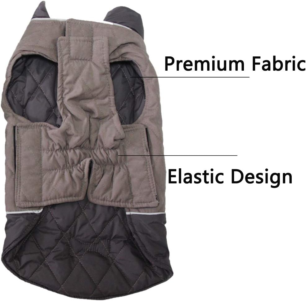 Vecomfy Reversible Dog Coats for Small Dogs Waterproof Warm Puppy Jacket for Cold Winter,Grey S