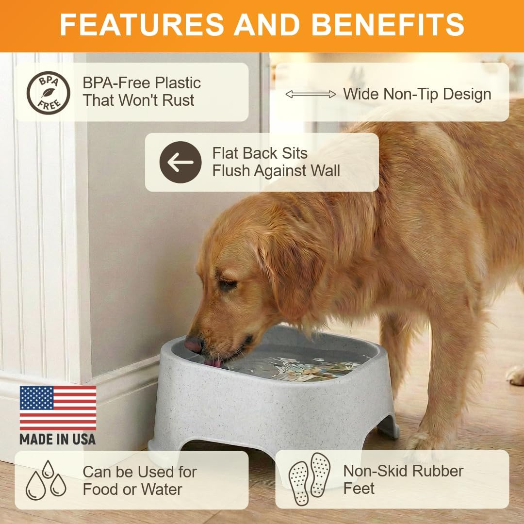 Neater Pet Brands Extra Large Water Bowl for Dogs, Outdoor Dog Water Bowl (2.25 Gallon XL Capacity), Big Trough Style Food Dish for Indoors or Outside, No Spill Large Dog Bowls, Vanilla Bean