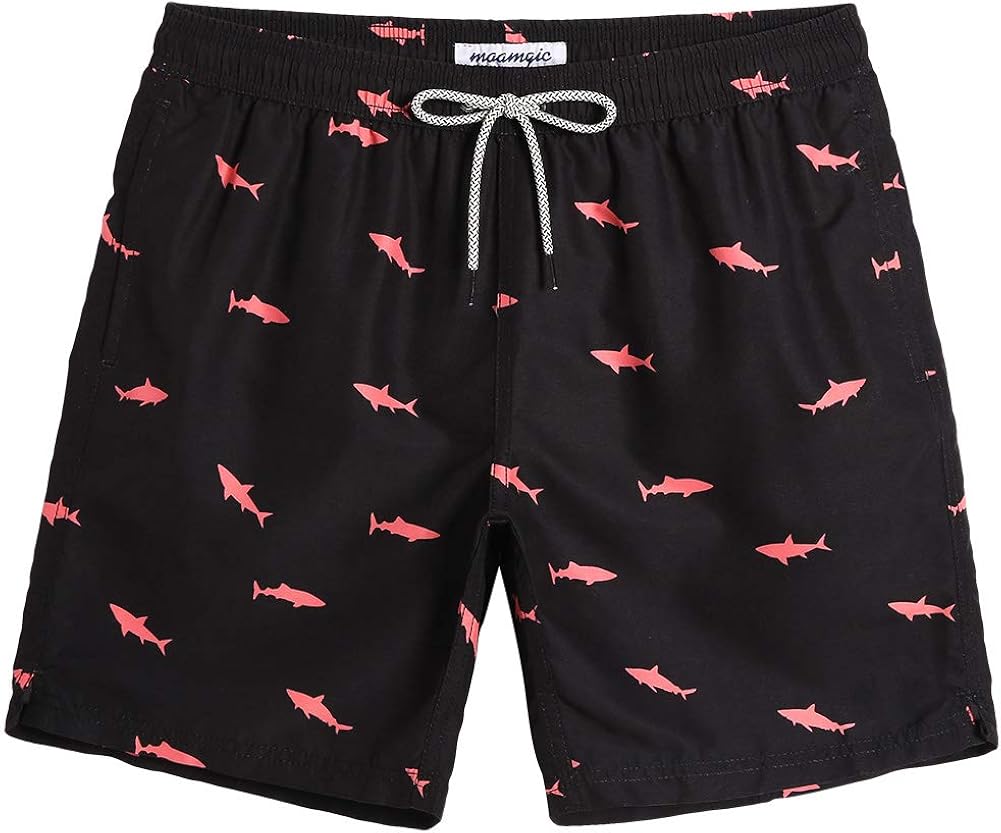 maamgic Mens Swim Trunks Quick Dry Swim Shorts with Mesh Lining Funny Swimwear Bathing Suits 7inch