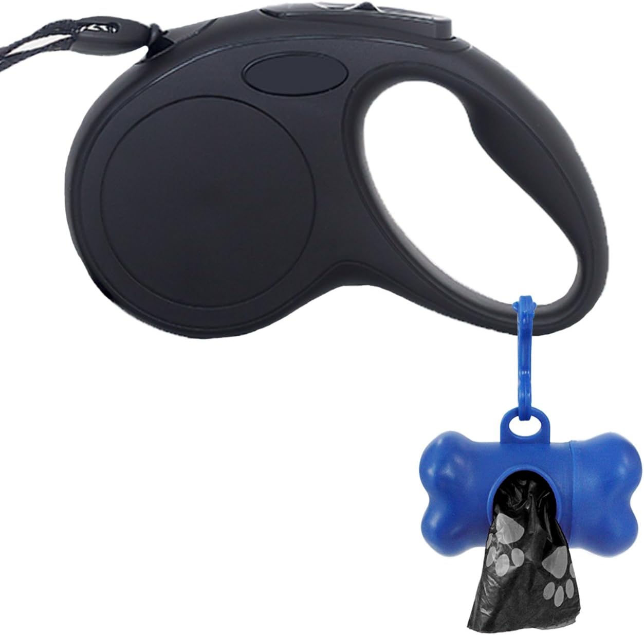 960 Pet Waste Bags, Dog Waste Bags, Bulk Poop Bags with Leash Clip and Bone Bag Dispenser - (960 Bags, Black with Paw Prints)