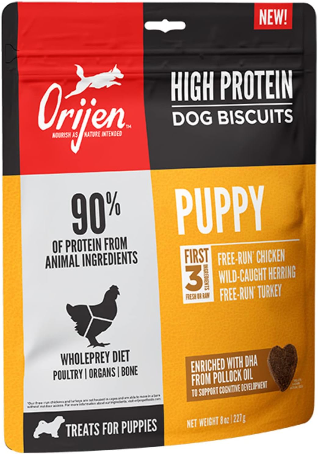 ORIJEN High Protein Dog Biscuit Treats,Grain-free, Puppy, 8 oz