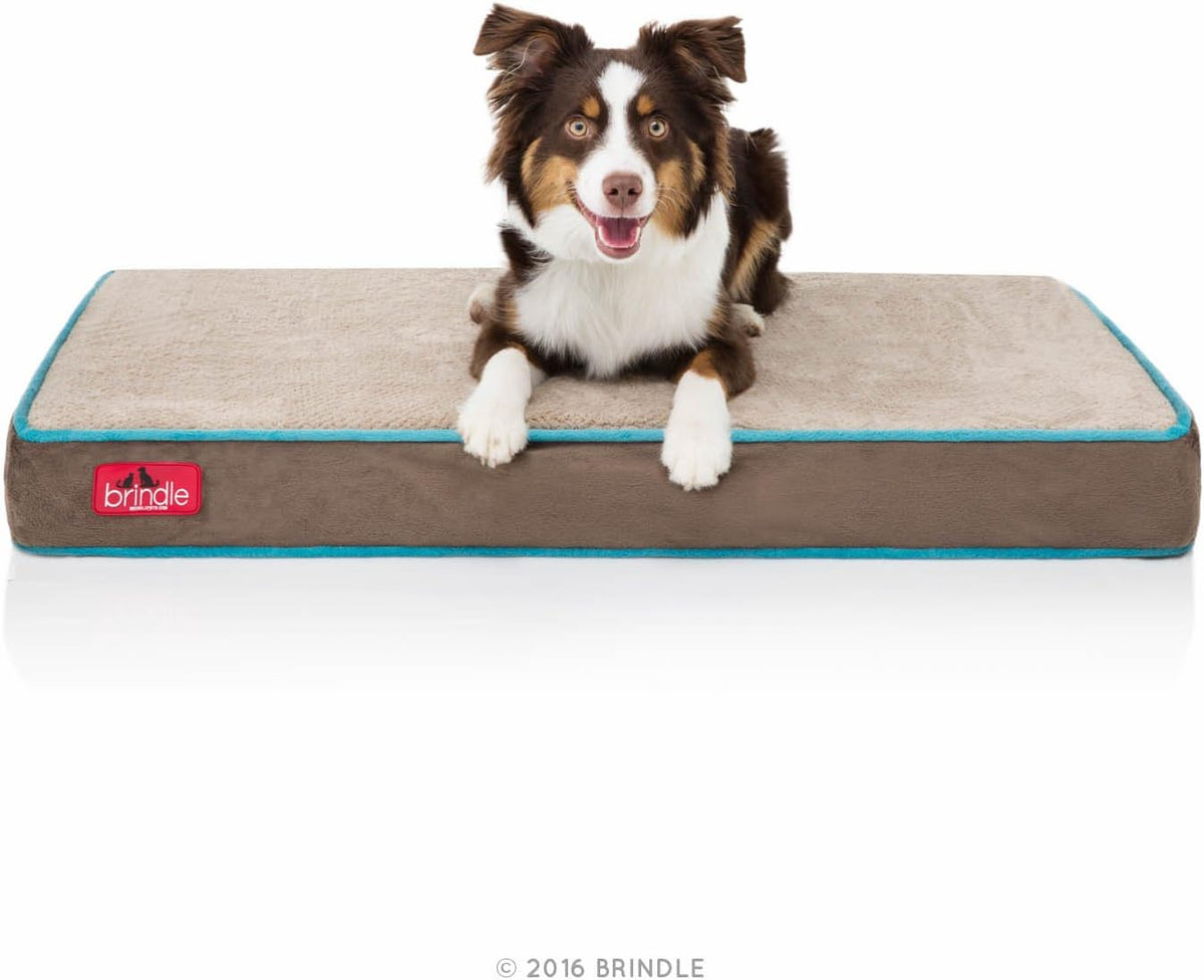 Brindle Waterproof Designer Memory Foam Pet Bed-Removable Machine Washable Cover-4 Inch Orthopedic Pet Bed-Joint Relief
