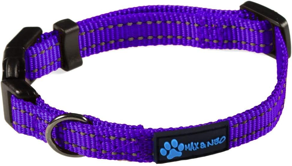Max and Neo NEO Nylon Buckle Reflective Dog Collar - We Donate a Collar to a Dog Rescue for Every Collar Sold