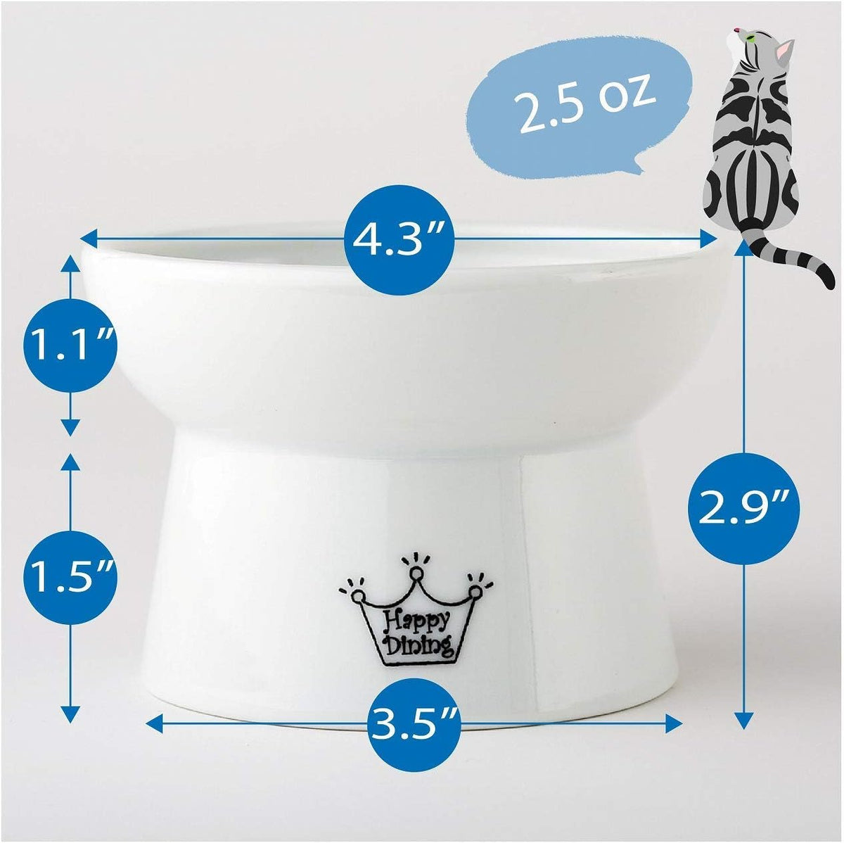 Necoichi Raised Stress Free Cat Food Bowl, Elevated, Backflow Prevention, Dishwasher and Microwave Safe (Cupcake, Regular)