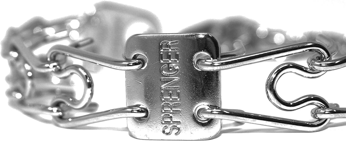 Herm Sprenger Chrome Plated Steel Training Prong Collar with Quick Release Snap for Dogs, 23in (58cm) x 3.2mm, (Neck Size UP to 19 inches)