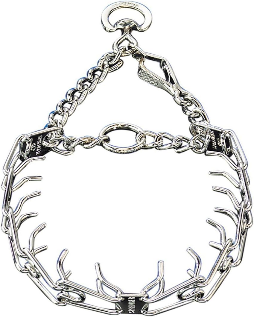 Herm Sprenger Chrome Plated Steel Training Prong Collar with Quick Release Snap for Dogs, 23in (58cm) x 3.2mm, (Neck Size UP to 19 inches)