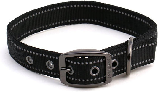 Max and Neo MAX Reflective Metal Buckle Dog Collar - We Donate a Collar to a Dog Rescue for Every Collar Sold (Large, Black)