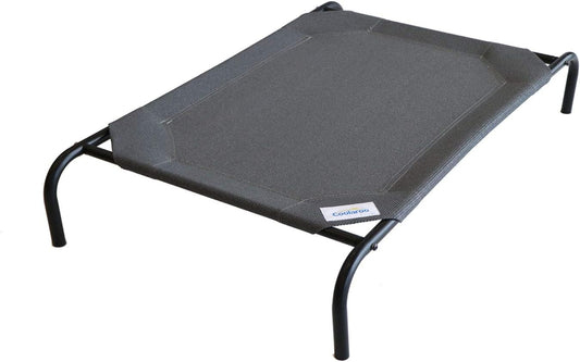 Coolaroo Original Elevated Dog Bed - Breathable Off-The-Ground Pet Bed with Cooling Fabric, Joint Relief & Moisture-Resistant Fabric, 100% Recyclable, Easy Clean, Gunmetal, Large
