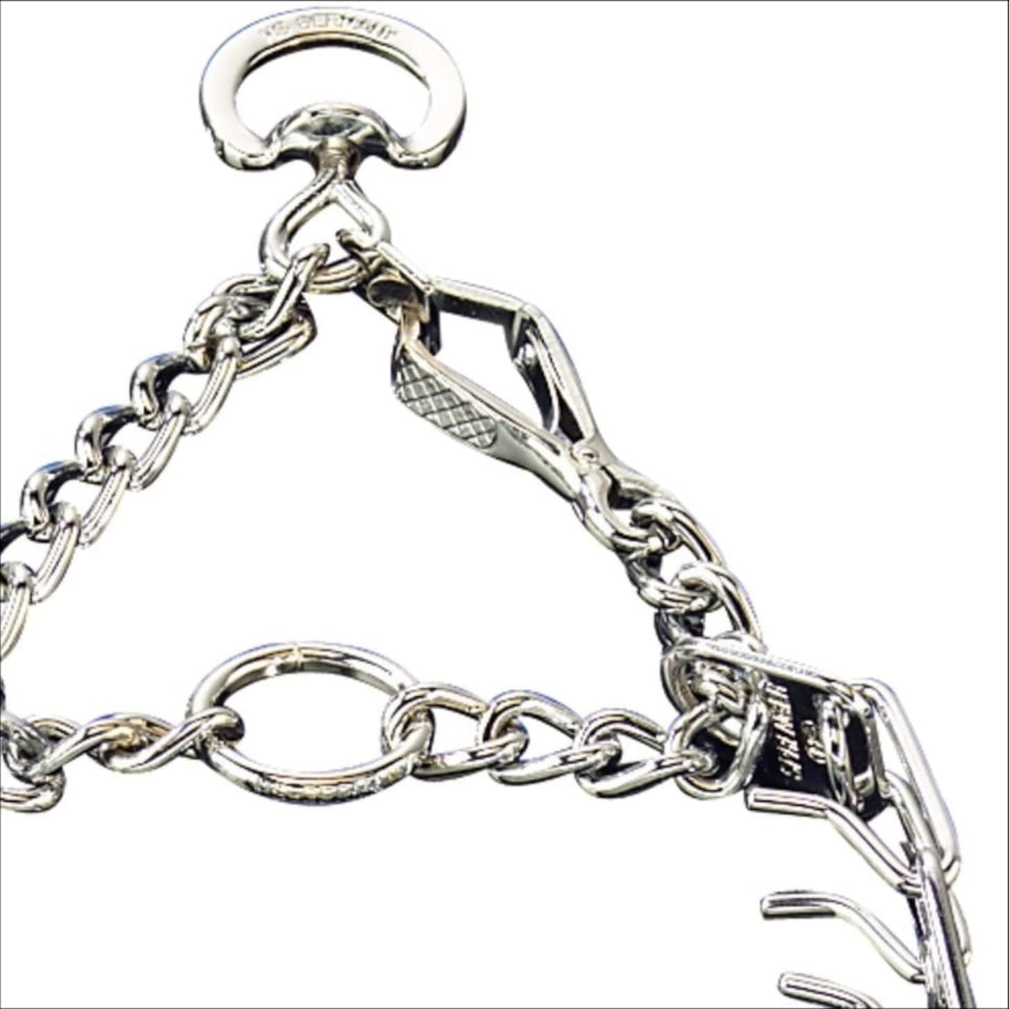 Herm Sprenger Chrome Plated Steel Training Prong Collar with Quick Release Snap for Dogs, 23in (58cm) x 3.2mm, (Neck Size UP to 19 inches)