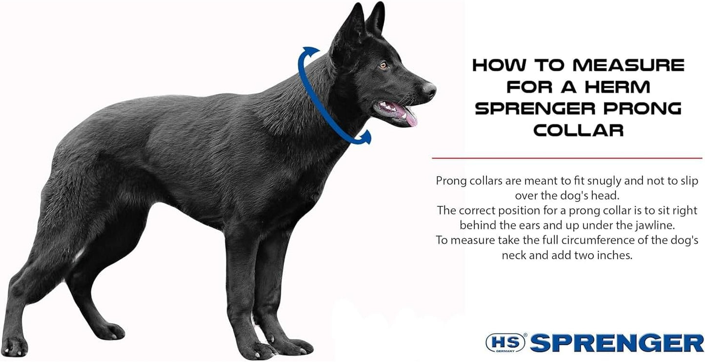 Herm Sprenger Chrome Plated Steel Training Prong Collar with Quick Release Snap for Dogs, 23in (58cm) x 3.2mm, (Neck Size UP to 19 inches)