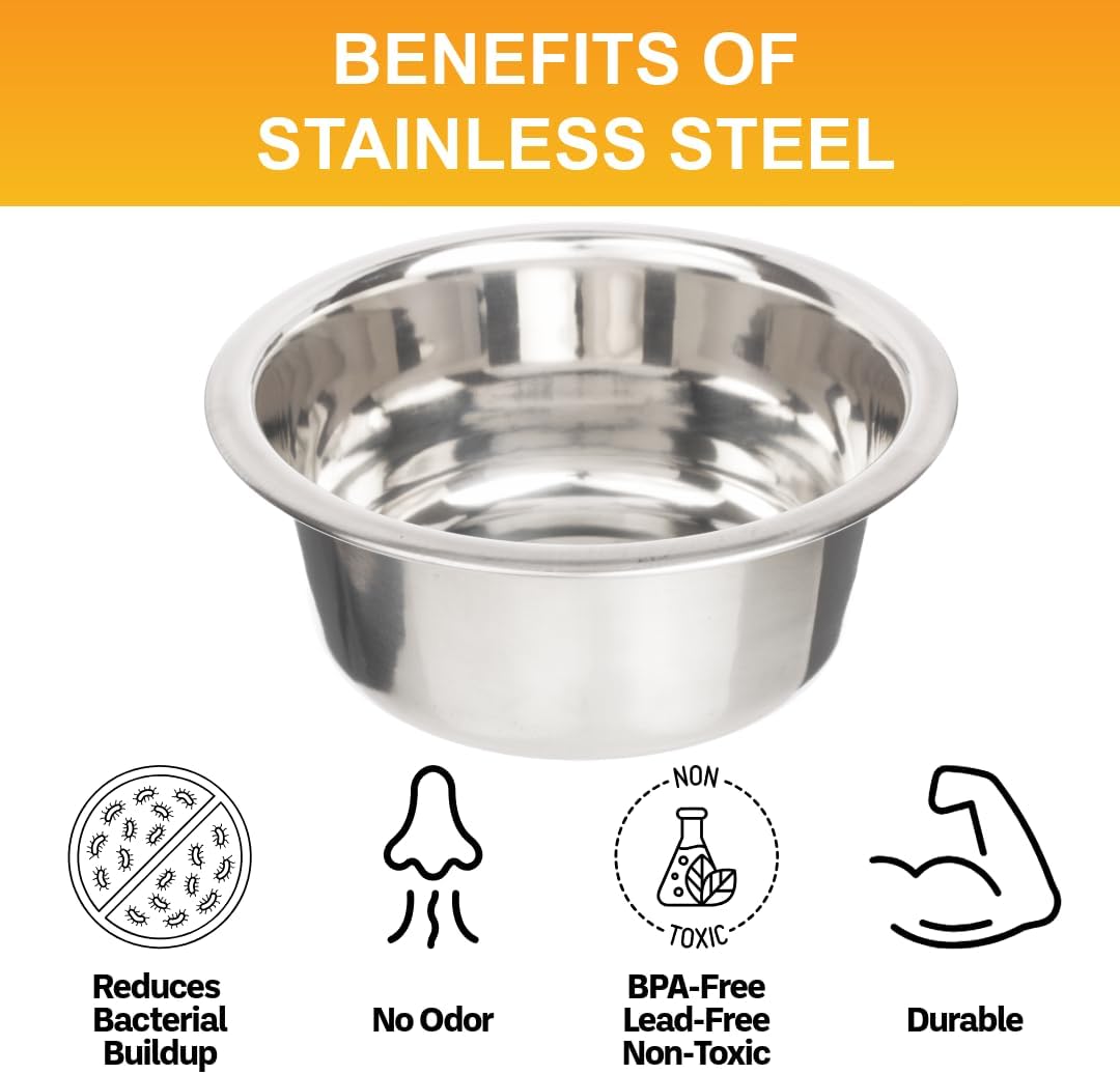 Neater Pet Brands 2.2 Cup (18 oz.) Stainless Steel Dog Bowls, 1 Single Neater Feeder Replacement Bowl (Small Deluxe Model), Dog Food Bowl or Water Bowls, Dishwasher Safe Metal Dish for Cats/Small Dogs