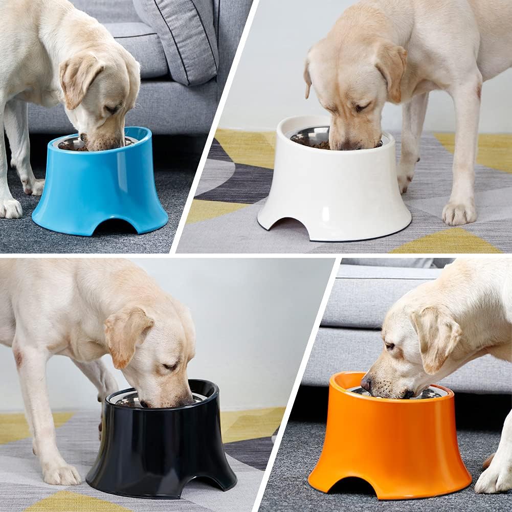 Super Design Elevated Dog Bowl Raised Dog Feeder for Food and Water, Non Spill Edges & Non Skid Sturdy Melamine Stand, Reduce Neck Stress, Less Regurgitating and Vomiting