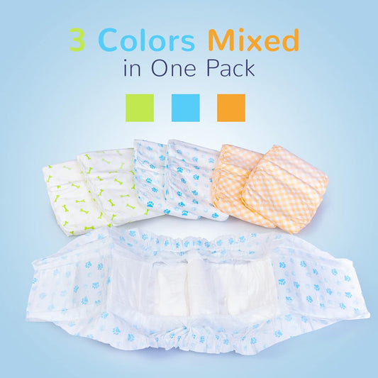 Pet Soft Disposable Male Wrap Dog Diaper,12Pcs,XS