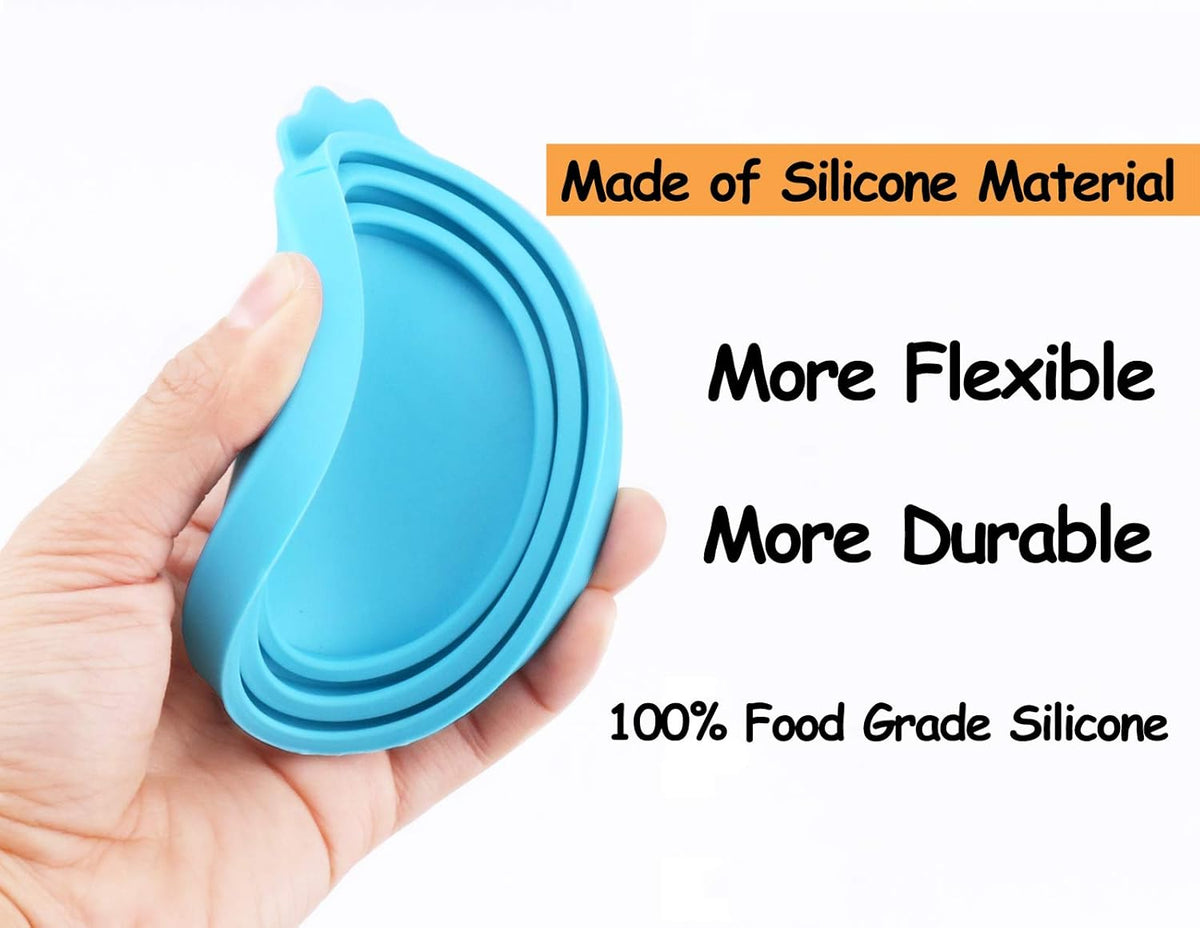 Comtim Pet Can Covers/6 Pack Silicone Dog Cat Food Can Lids/Universal Size Fit Most Standard Size Cans