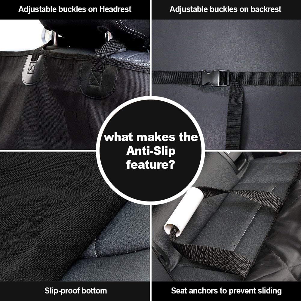 AsFrost Dog Seat Cover Cars Trucks SUVs, Thick 600D Waterproof Pet Car Seat Cover Dog, Heavy Duty & Wear-Resistant Durable Nonslip Backing with Side Flaps, Scratchproof Dog Front Seat Cover
