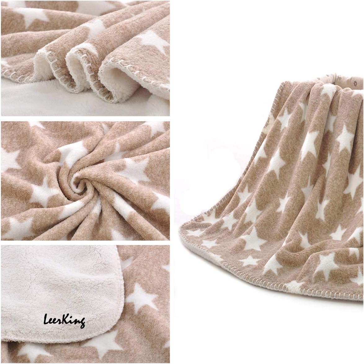 LeerKing Dog Puppy Blanket Double Layer Micro Fleece Plush Pet Cat Warm Bed Cover Cushion Mat 30 x 40 Inches/ 40 x 60 Inches,Two Sizes