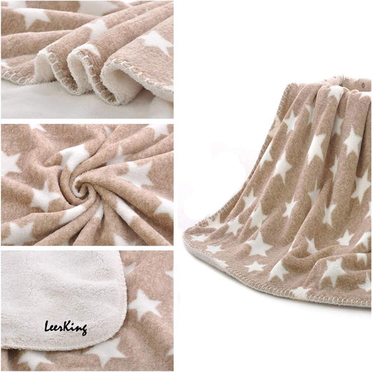 LeerKing Dog Puppy Blanket Double Layer Micro Fleece Plush Pet Cat Warm Bed Cover Cushion Mat 30 x 40 Inches/ 40 x 60 Inches,Two Sizes