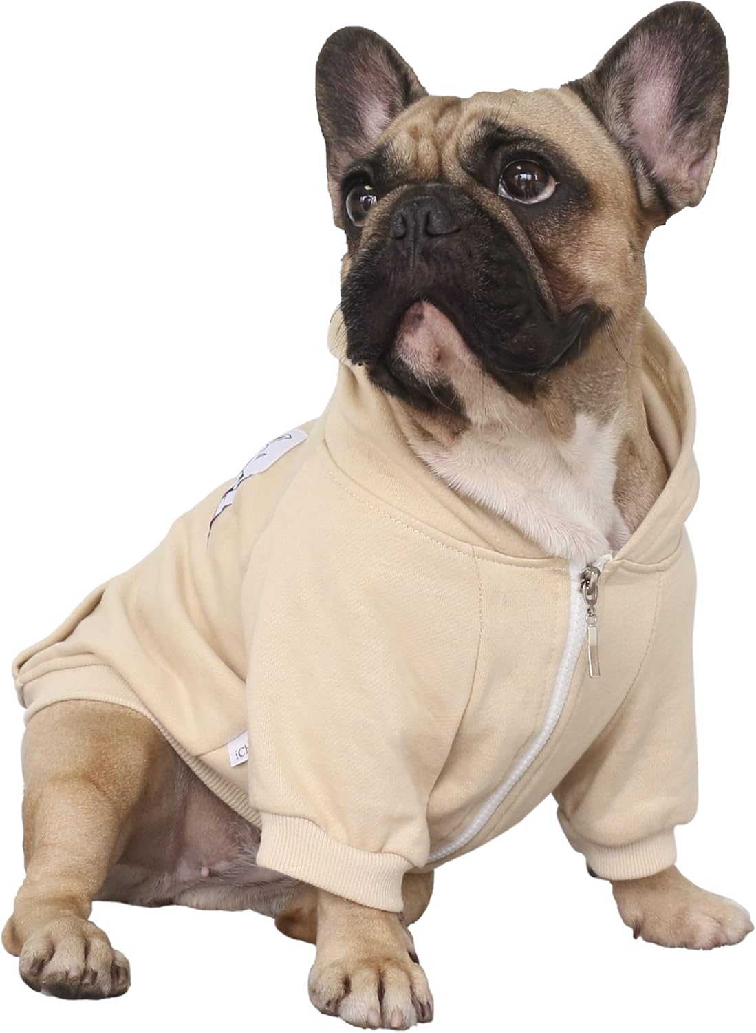 iChoue French Bulldog Frenchie Clothes Hoodies for Dogs Pug English Boston Terrier Bully Pitbull Corgi Sweatshirt Sweater Clothing - Khaki/XLarge