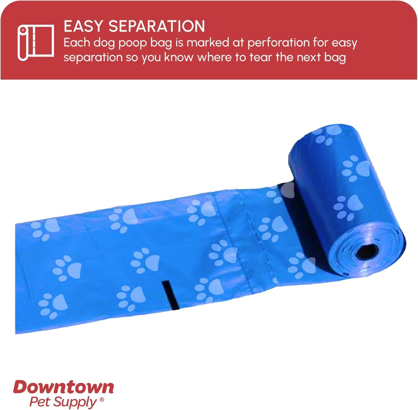 Downtown Pet Supply Rainbow Paw Print Poop Bags (2200 CT & 2 Dispensers) - Leak-Proof, Unscented, Clips to Leashes & Harnesses