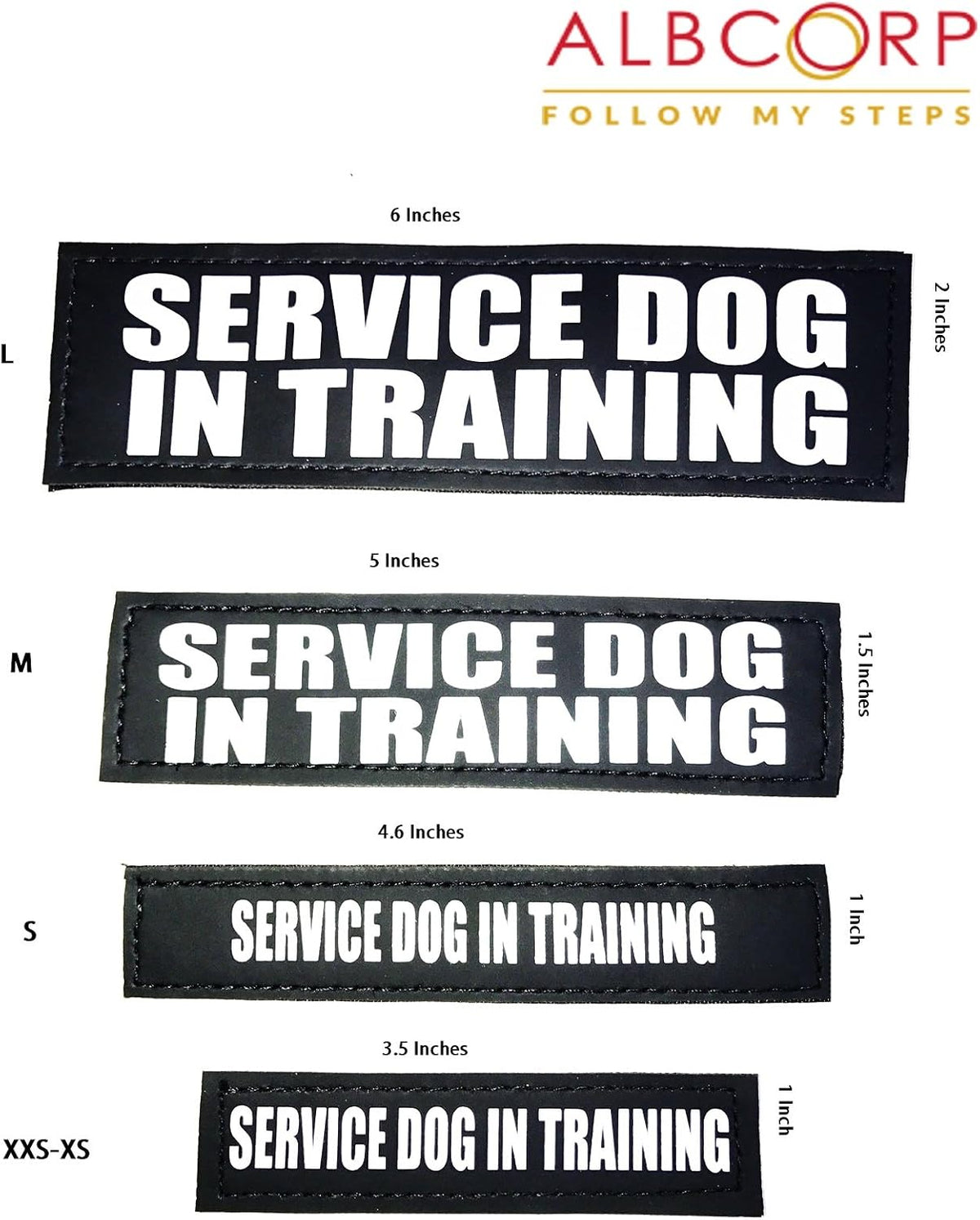 Albcorp Reflective Dog Patches with Hook Backing -Service Dog, Service Dog In Training, Do Not Pet, Emotional Support, Therapy Dog, Best Friend, In Training for Animal Vest Harnesses, Collars, Leashes