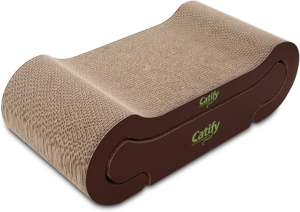 Best Pet Supplies Catify Cat Scratcher, Fun Interactive Scratchers, Posts, Poles, Claw Safe, Furniture Saver Indoor Play Support Natural Cat Behaviors Heavy Duty - Lounger I